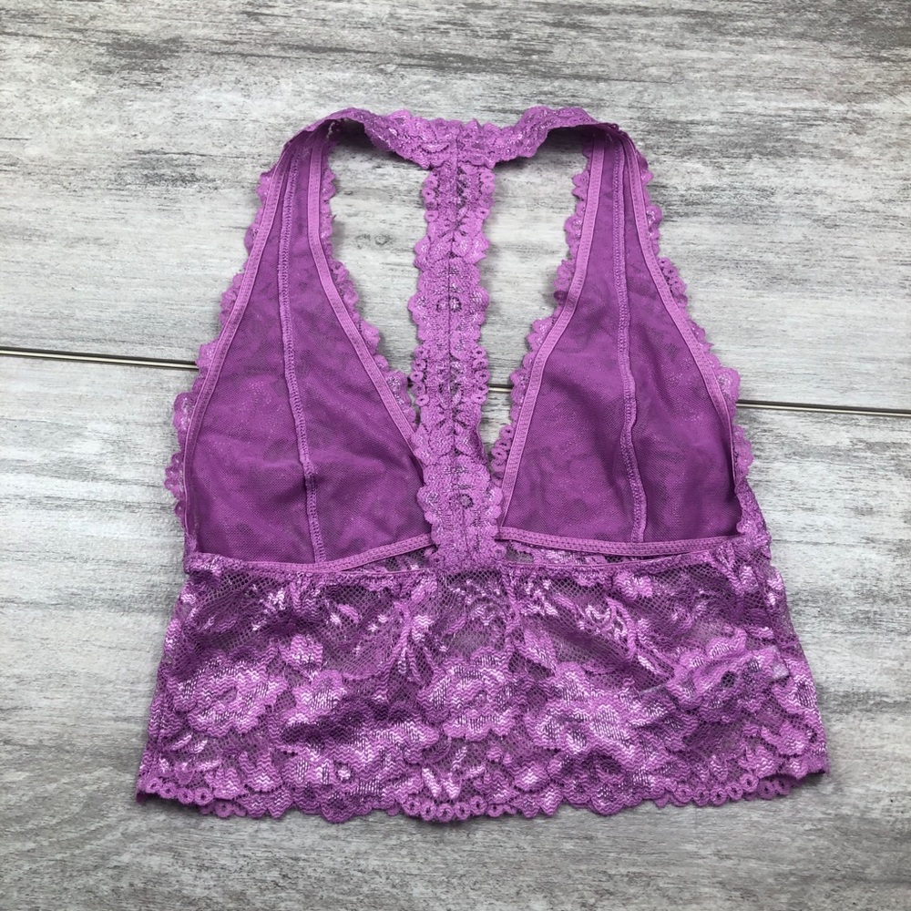 FREE PEOPLE pink lace v neck bralette - Picture 5 of 9
